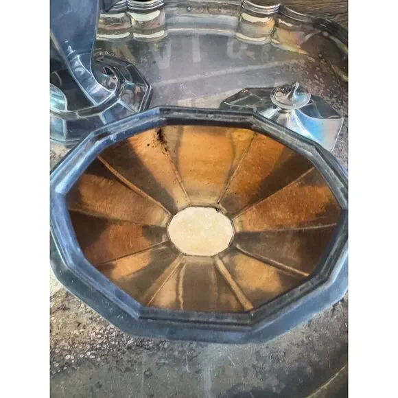 Gorgeous Antique Reed and Barton Art Deco Silver Plated Tea set #3690 with tray - Picture 7 of 16